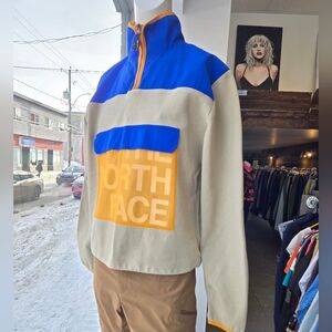 The North Face Blue and Tan Pullover